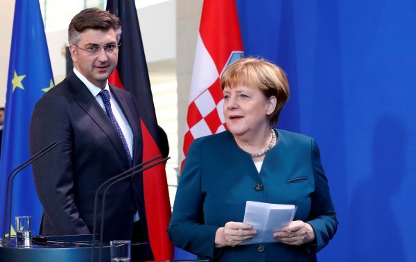 Merkel i Plenković po završetku presice Fabrizio Bensch / REUTERS